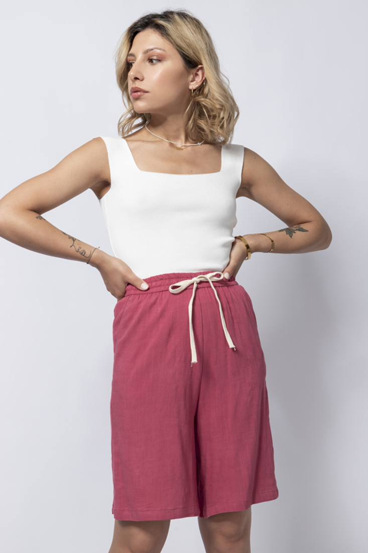 Picture of HIGH WAISTED LINEN SHORTS