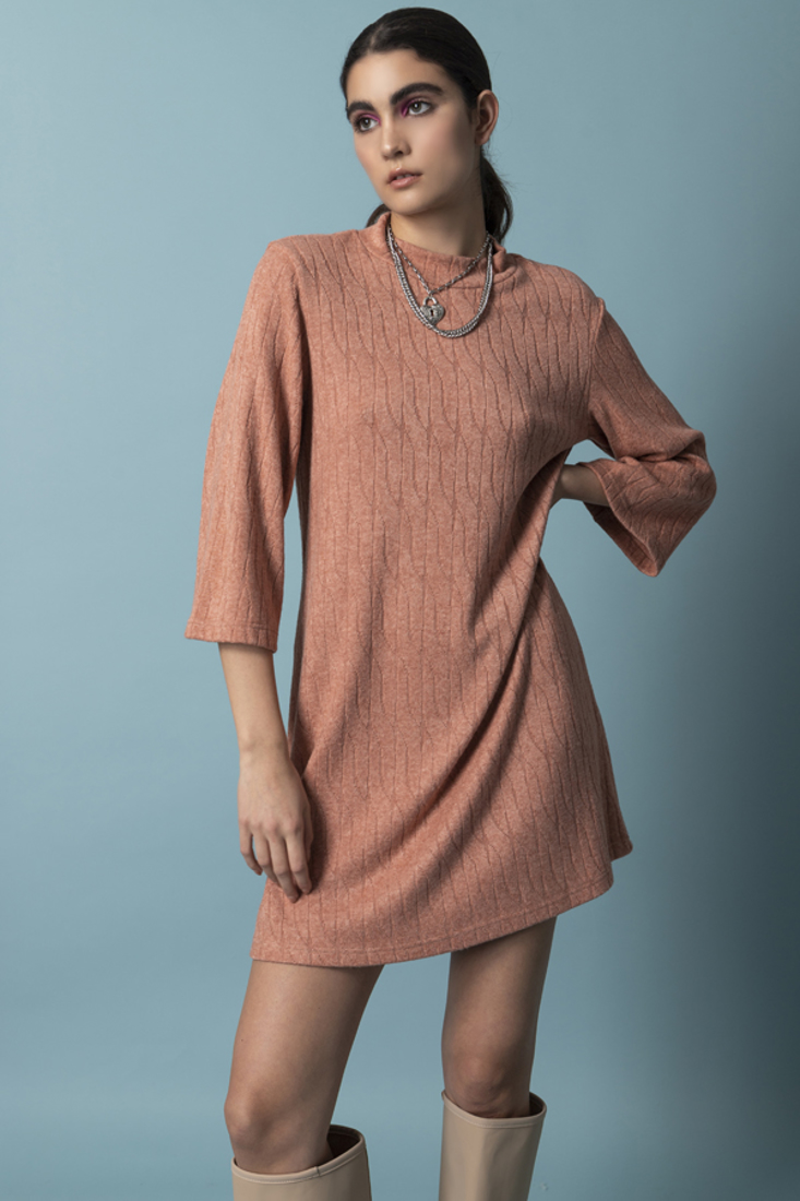 Picture of HIGH COLLAR KNIT DRESS