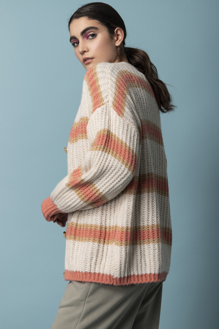 Picture of STRIPED KNIT CARDIGAN