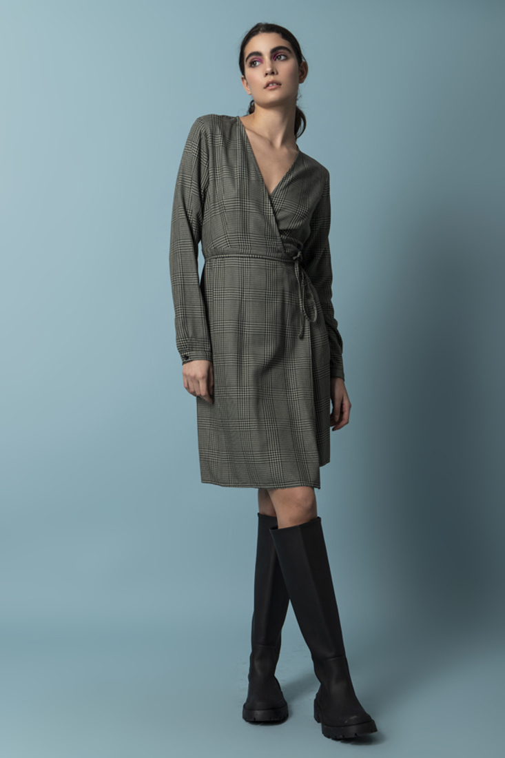 Picture of PLAID WRAP DRESS