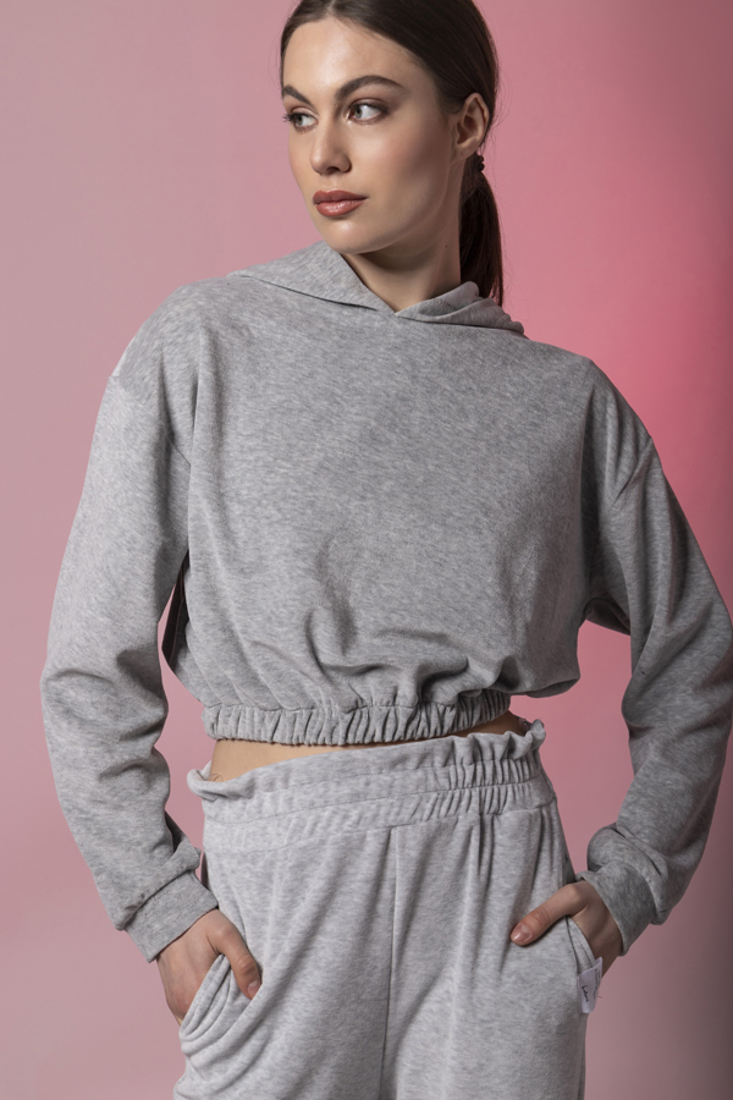 Picture of PLUSH HOODED CROP TOP