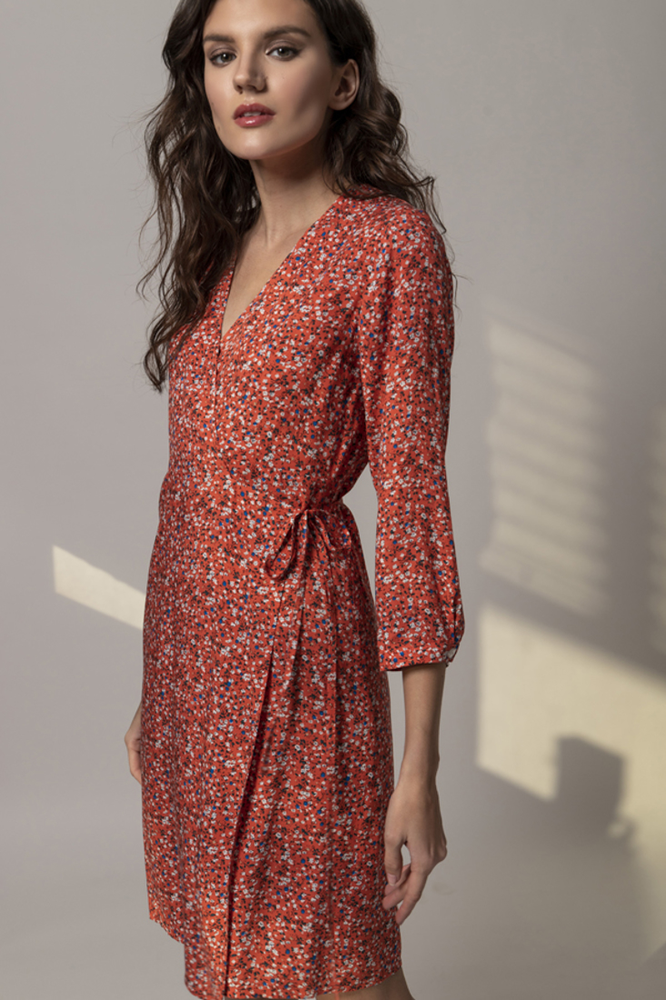 Picture of FLORAL PRINT WRAP DRESS