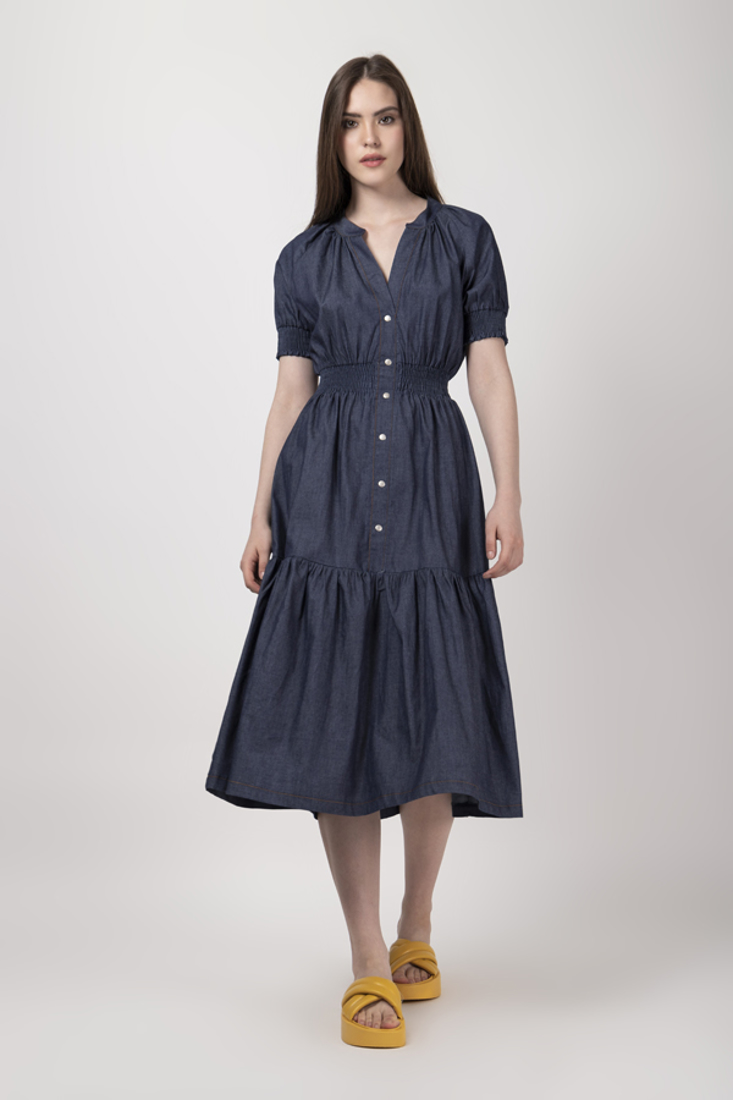 Picture of DENIM DRESS WITH FRILLS