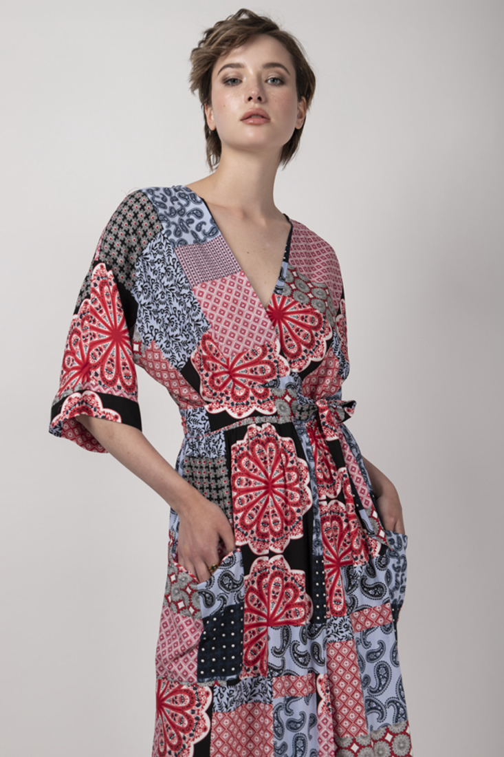 Picture of WRAP PRINTED DRESS