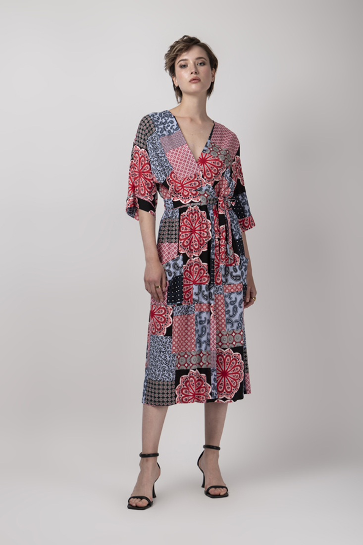 Picture of WRAP PRINTED DRESS