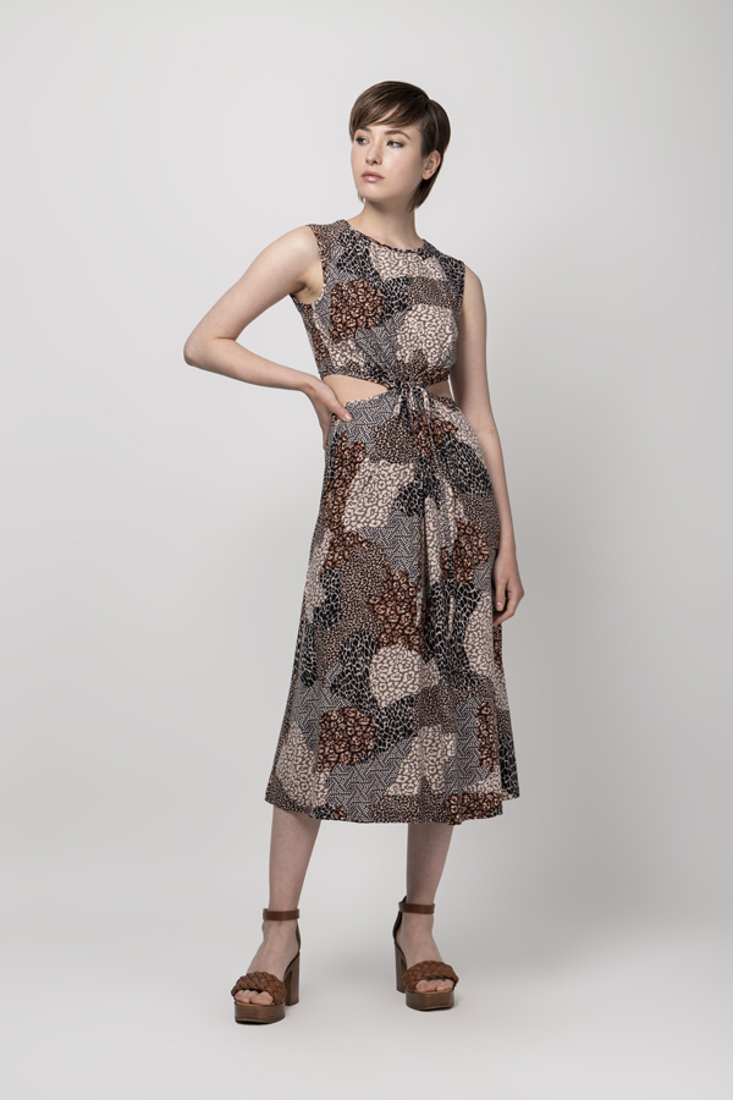 Picture of CUT-OUT ANIMAL PRINT DRESS (2)