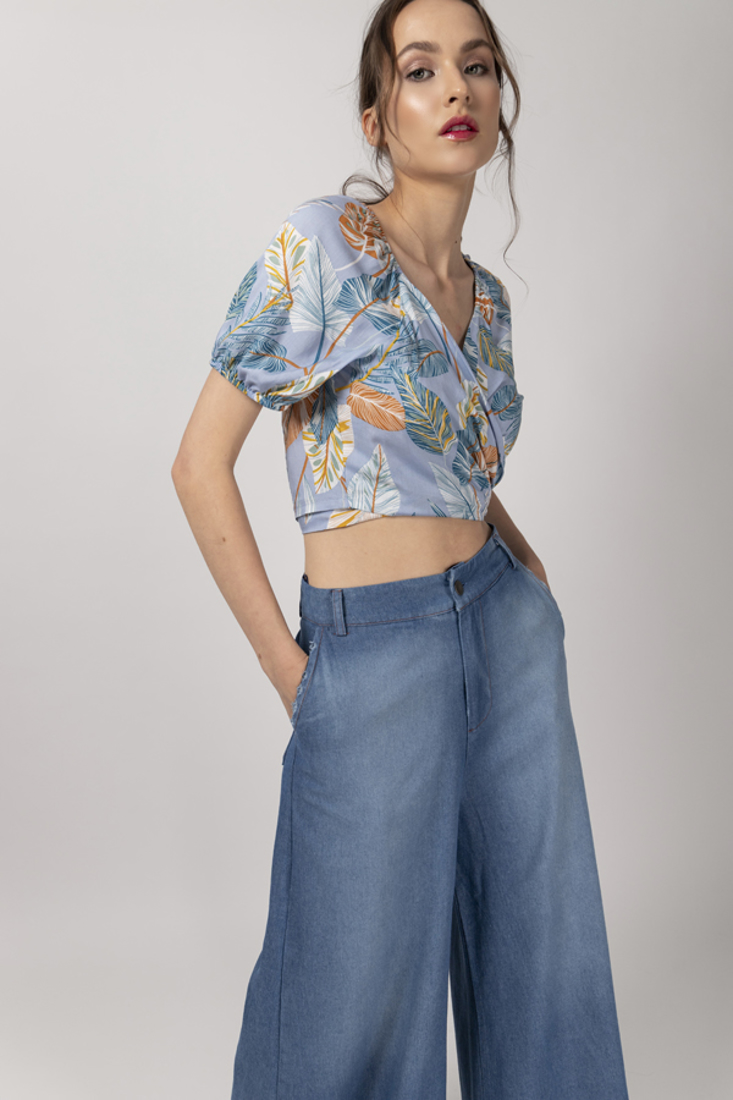 Picture of WIDE LEG DENIM TROUSERS (2)