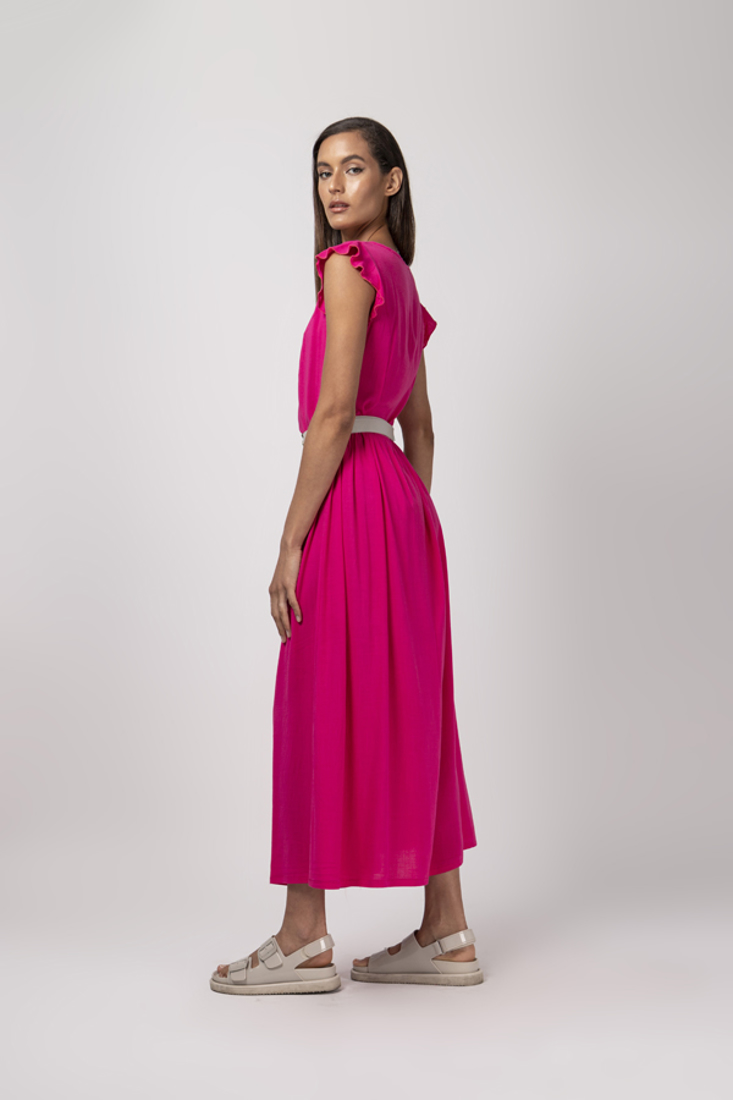 Picture of LONG DRESS WITH SHORT FRILLED SLEEVES