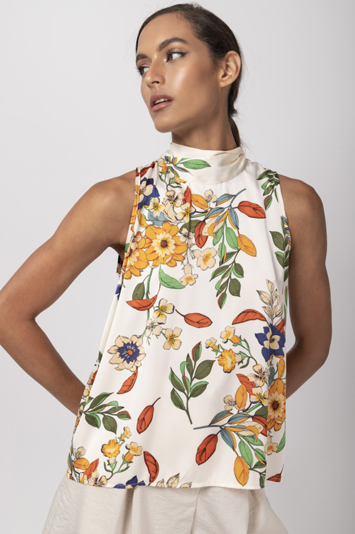 Picture of SLEEVELESS FLORAL PRINT TOP