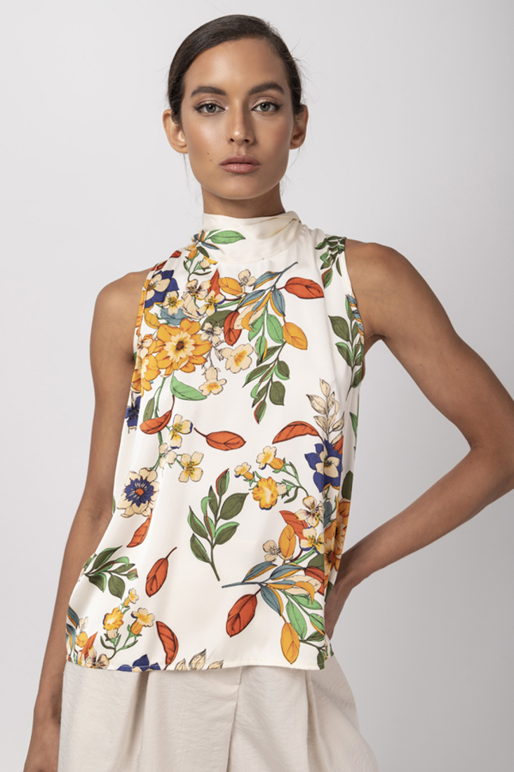 Picture of SLEEVELESS FLORAL PRINT TOP
