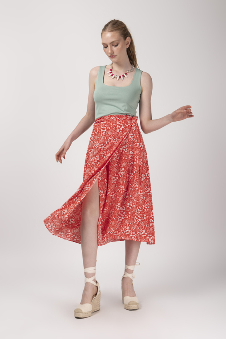 Picture of FLORAL PRINT WRAP SKIRT