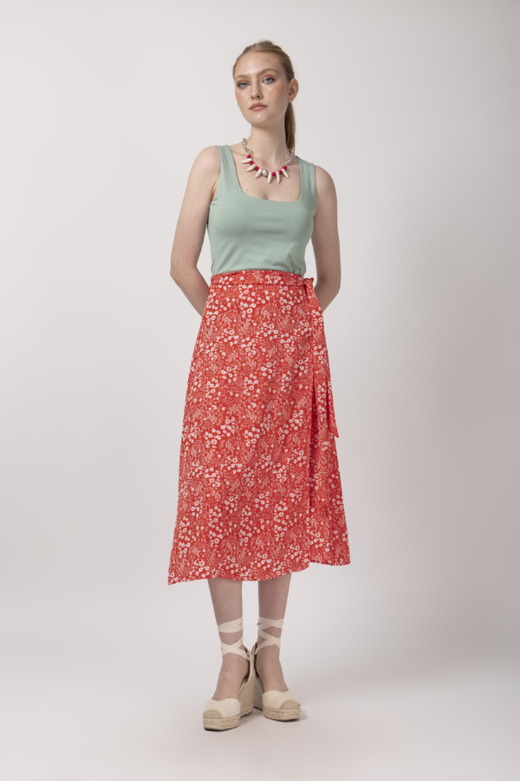 Picture of FLORAL PRINT WRAP SKIRT