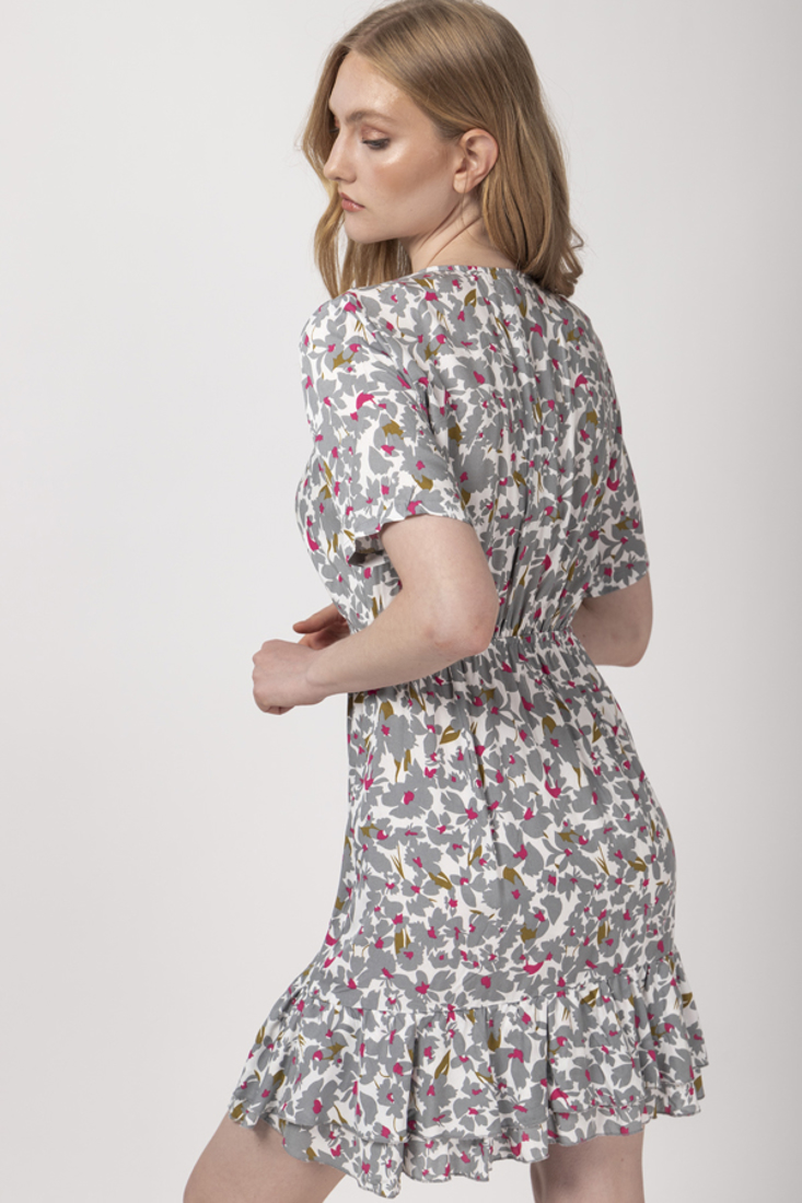 Picture of FLORAL PRINT MINI DRESS WITH GATHERING