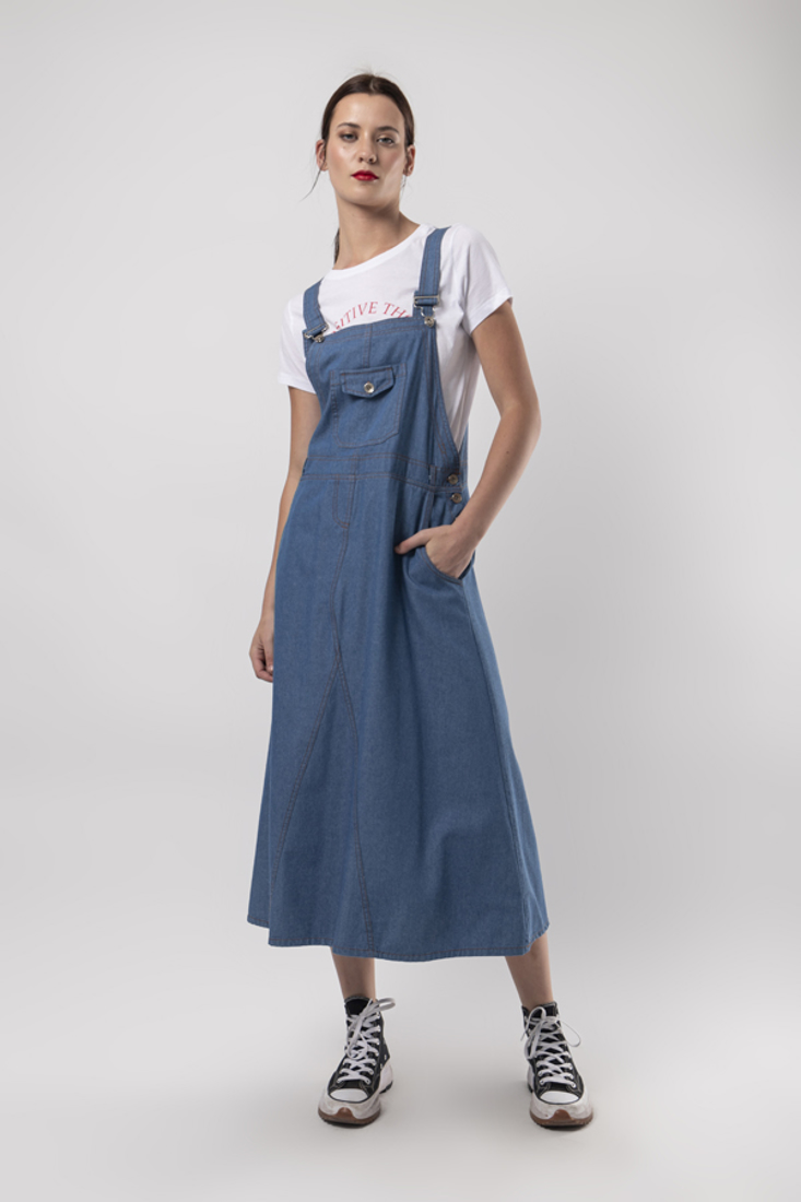Picture of DENIM DUNGAREES DRESS