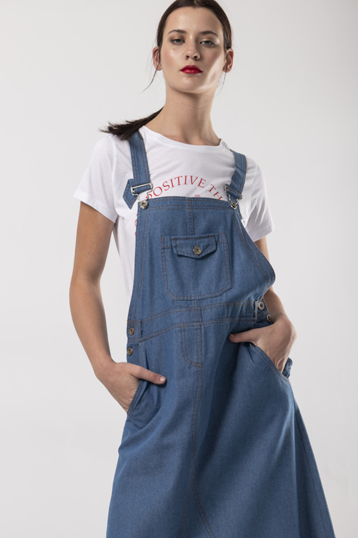 Picture of DENIM DUNGAREES DRESS (2)