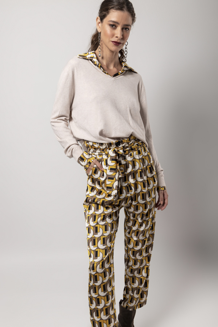 Picture of PRINTED SATIN TROUSERS