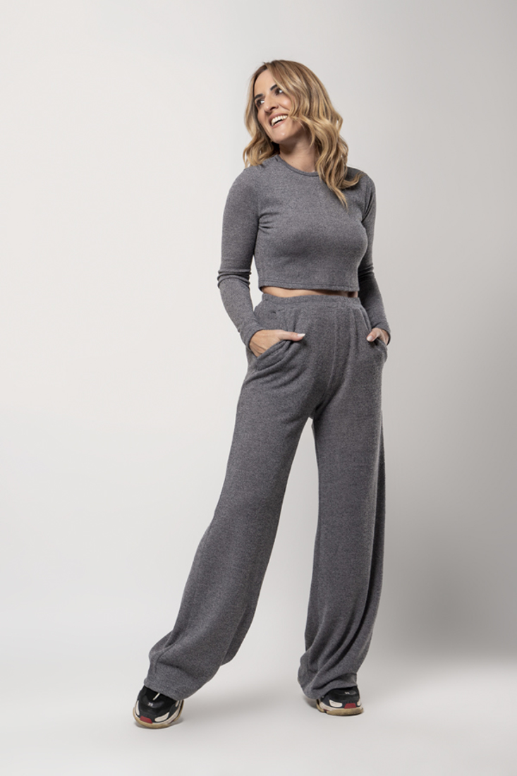 Picture of KNIT WIDE LEG TROUSERS