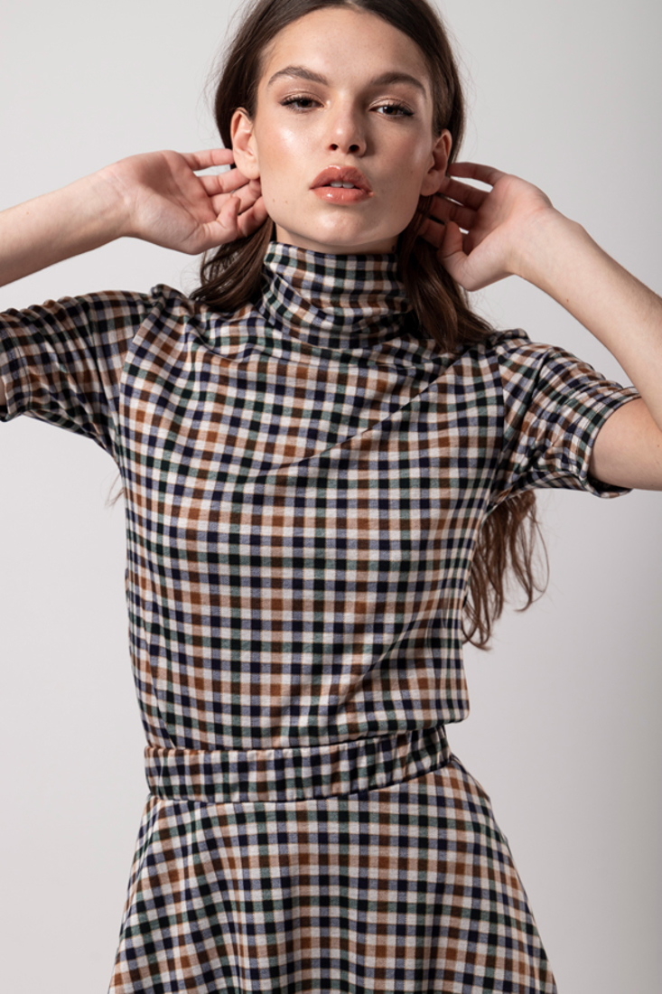 Picture of PLAID TURTLENECK TOP