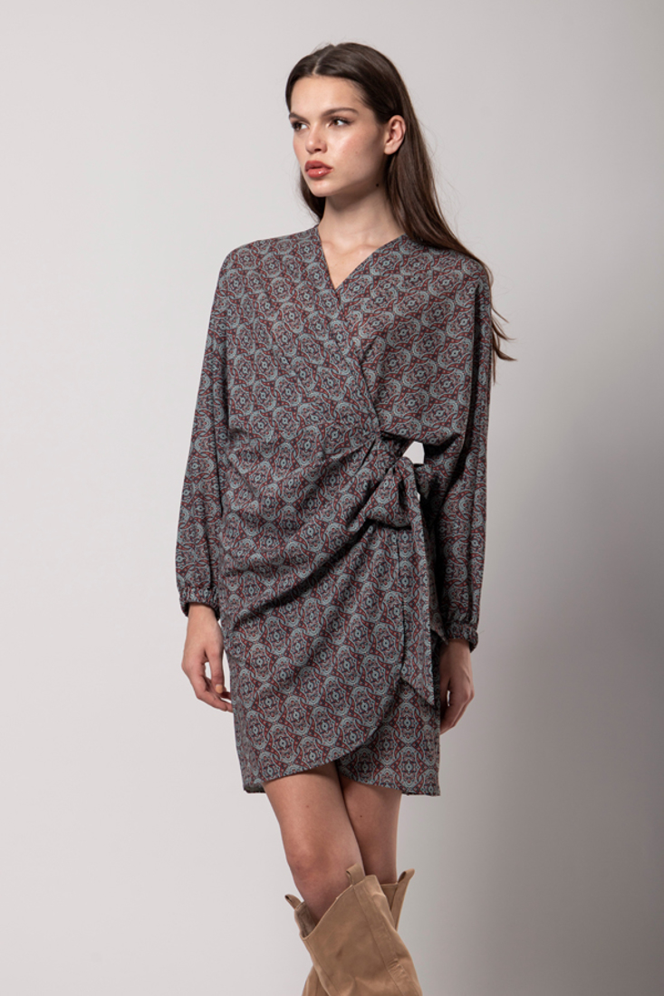 Picture of MINI PRINTED WRAP DRESS (2)