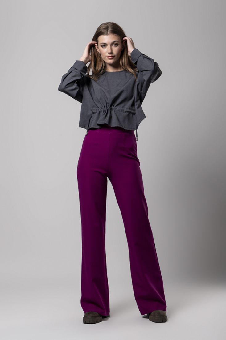 Picture of HIGH WAISTED FLARED TROUSERS