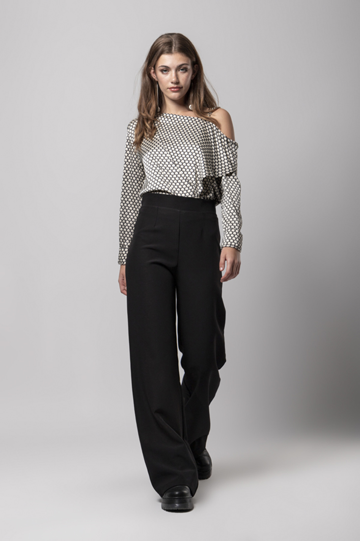 Picture of HIGH WAISTED FLARED TROUSERS