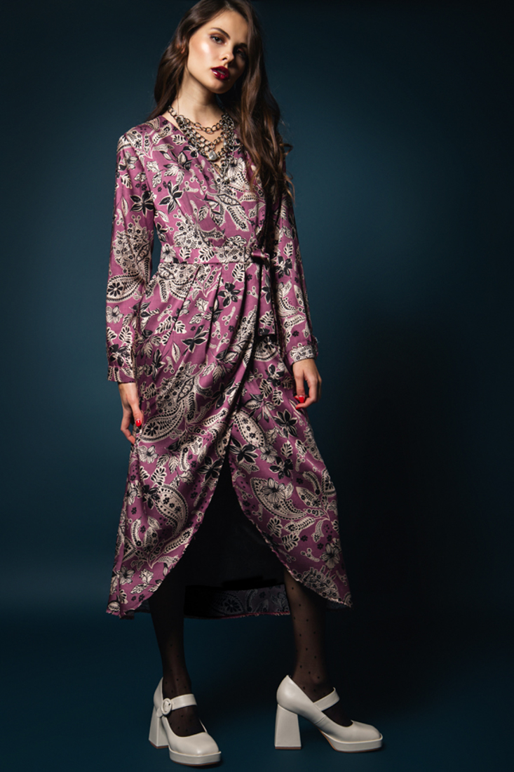 Picture of WRAP PRINTED  DRESS