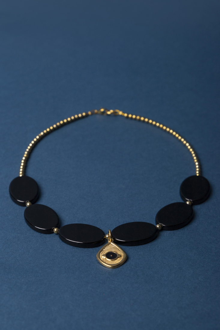 Picture of NECKLACE BLACK STONES