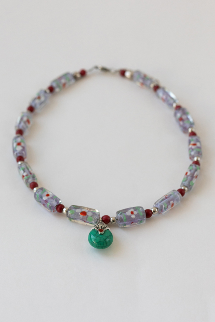 Picture of NECKLACE PAINTED GLASS BEADS