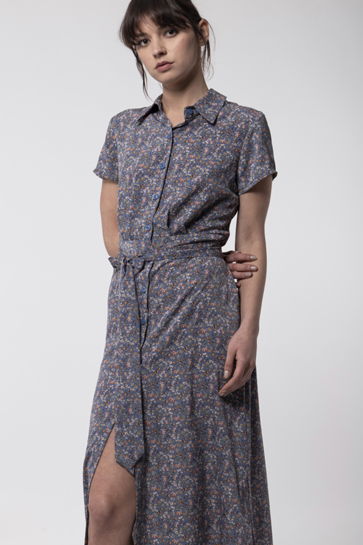 Picture of FLORAL PRINT LONG SHIRT DRESS