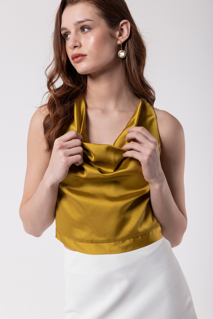 Picture of DRAPED SATIN TOP
