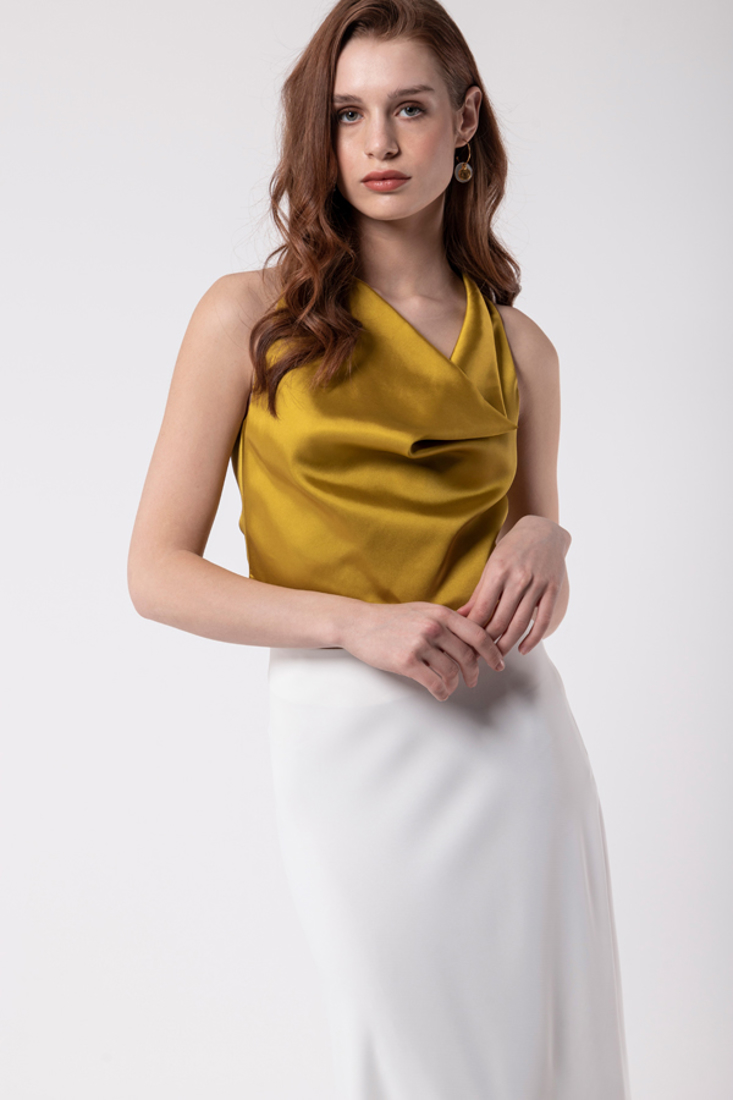 Picture of DRAPED SATIN TOP