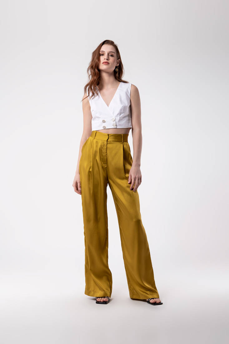 Picture of SATIN STRAIGHT TROUSERS