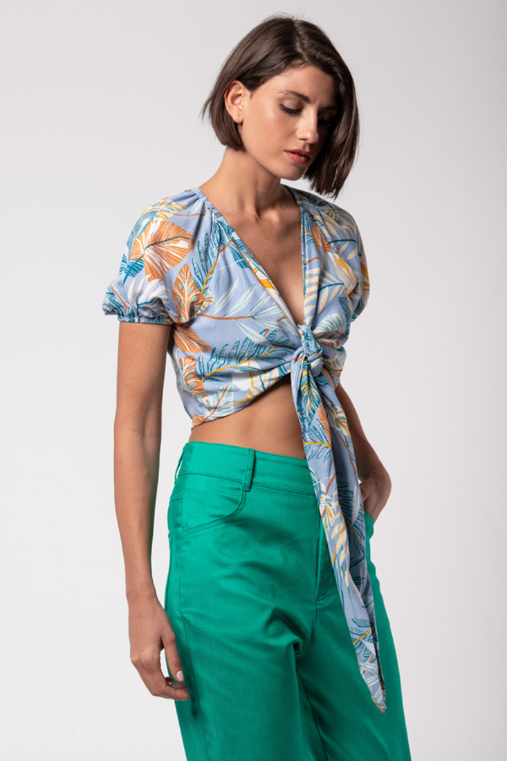 Picture of FLORAL PRINT CROP TOP WITH KNOT (2)