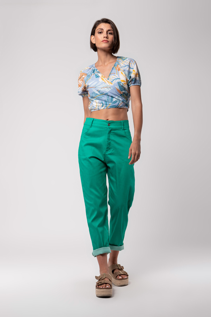 Picture of FLORAL PRINT CROP TOP WITH KNOT