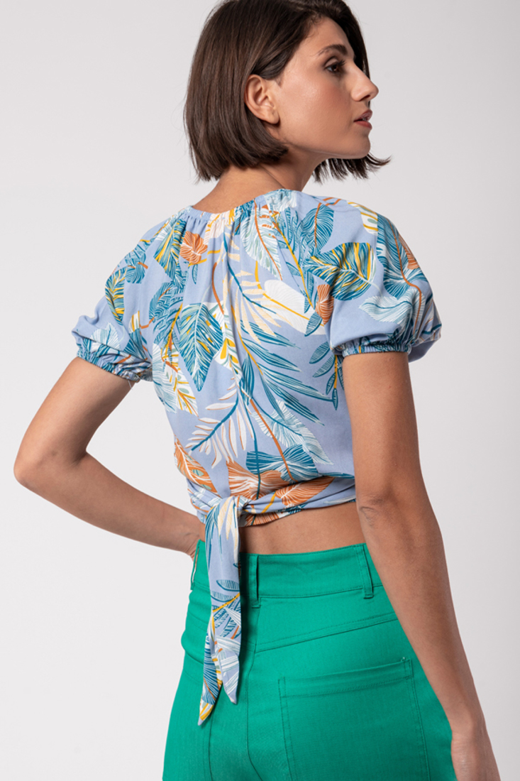 Picture of FLORAL PRINT CROP TOP WITH KNOT