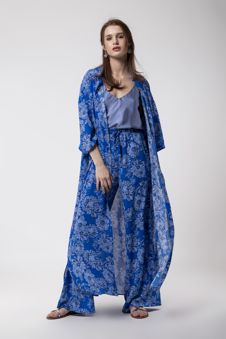 Picture of SHIRT DRESS FLORAL IN BLUE
