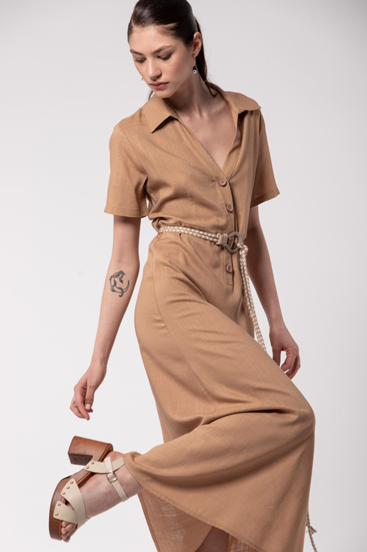 Picture of LINEN DRESS WITH BELT