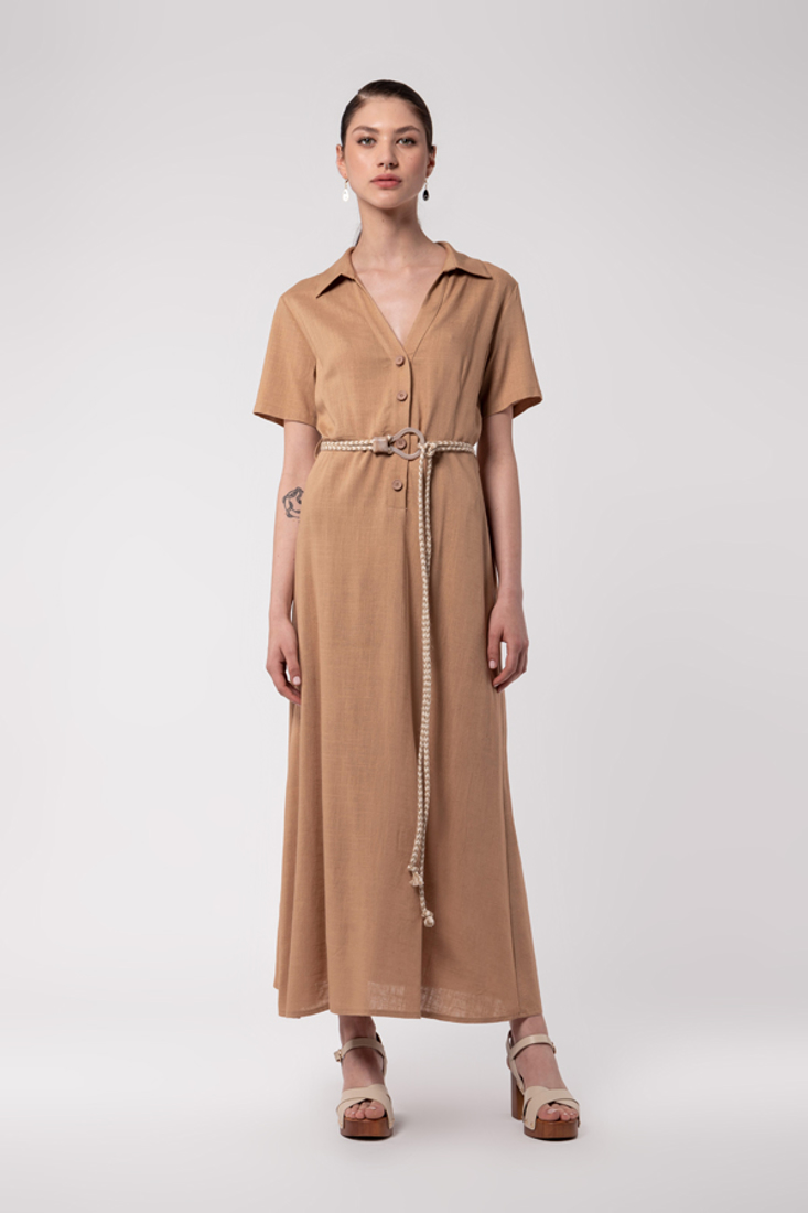 Picture of LINEN DRESS WITH BELT (2)