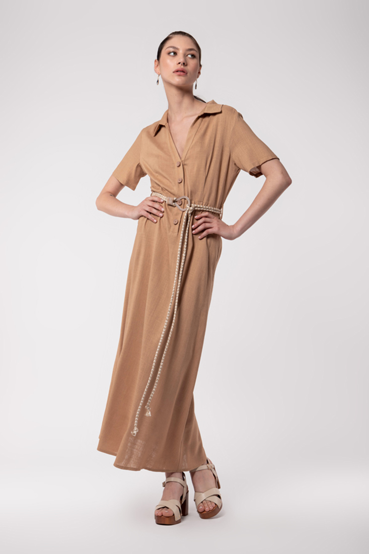 Picture of LINEN DRESS WITH BELT