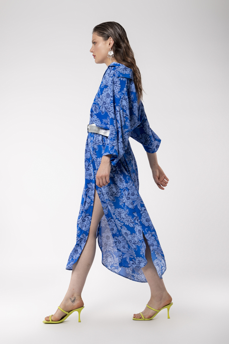 Picture of SHIRT DRESS FLORAL IN BLUE