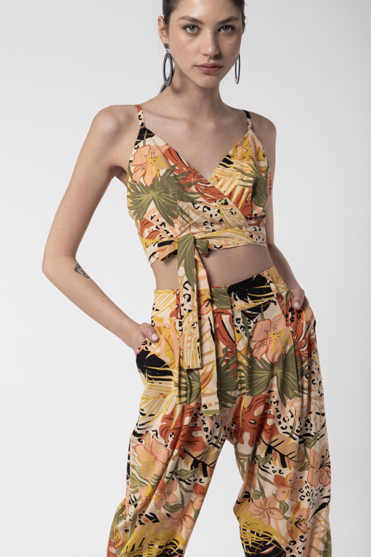 Picture of PRINTED WRAP CROP TOP