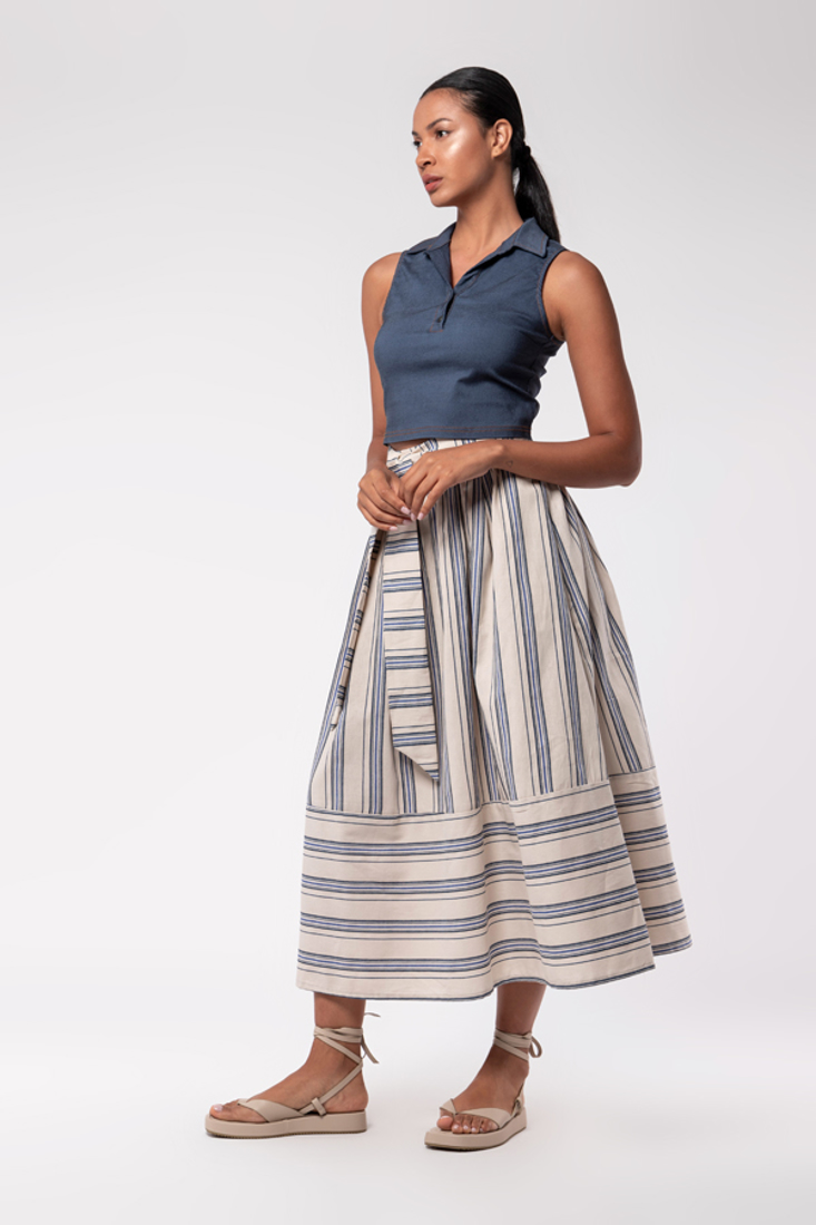 Picture of STRIPED SKIRT ZOE BLACK