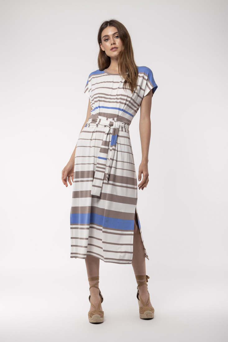 Picture of STRIPED DRESS WITH BELT