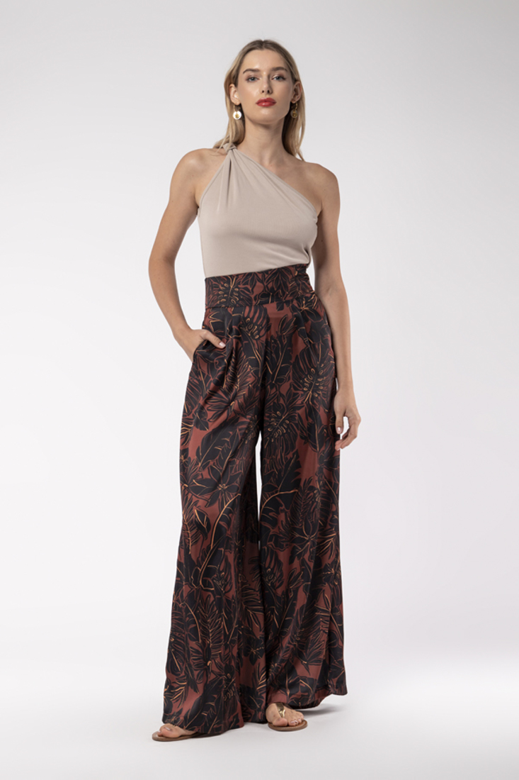 Picture of HIGH WAISTED PRINTED TROUSERS