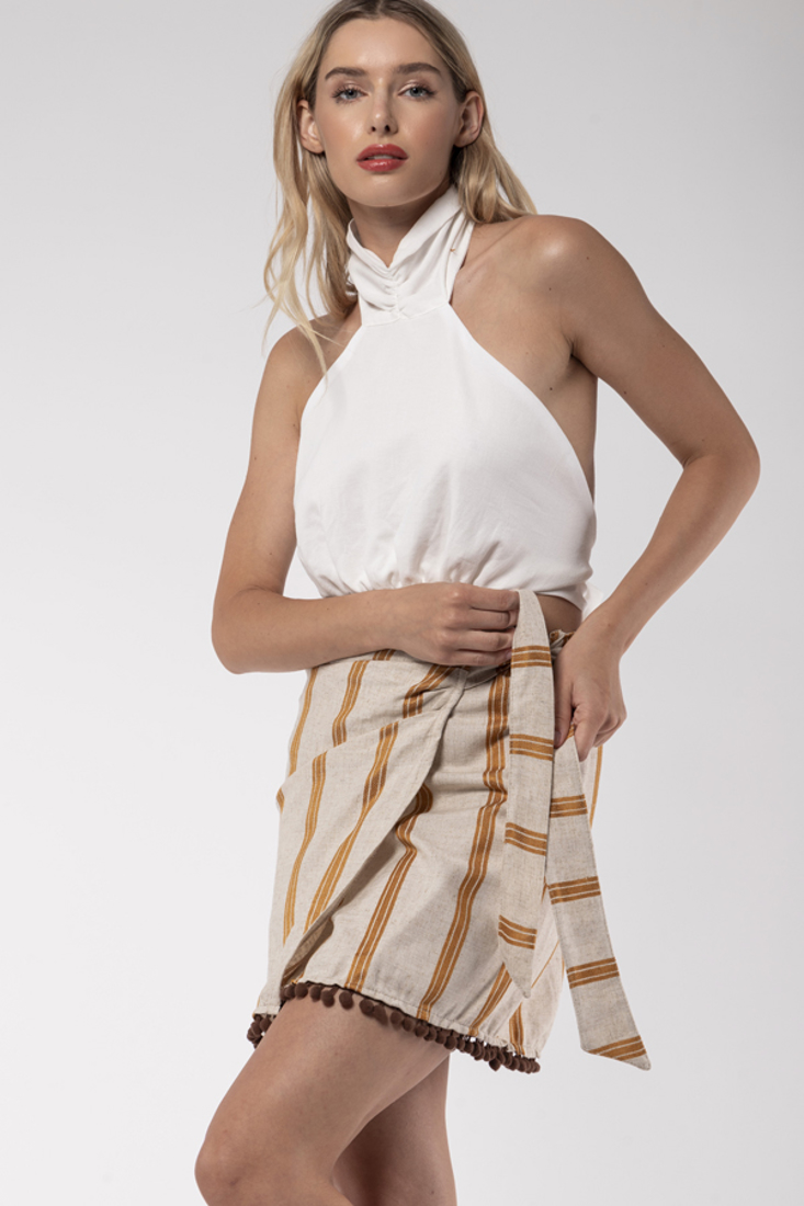 Picture of MINI STRIPED WRAP SKIRT