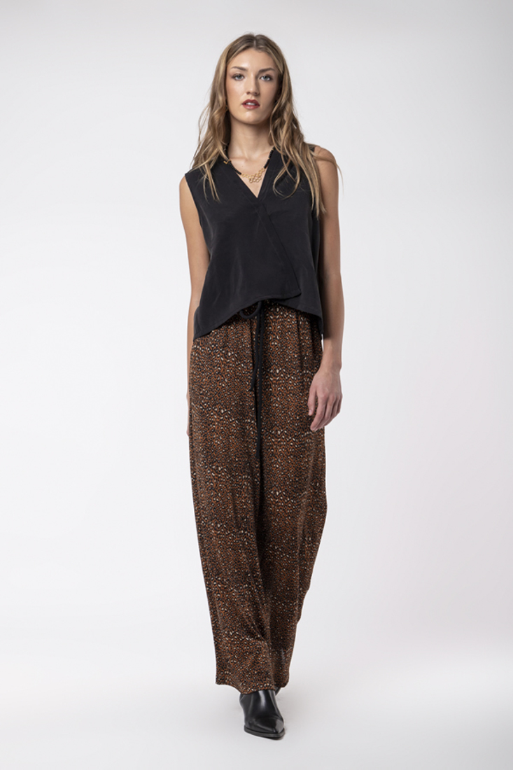 Picture of WIDE LEG ANIMAL PRINT KNIT TROUSERS (2)