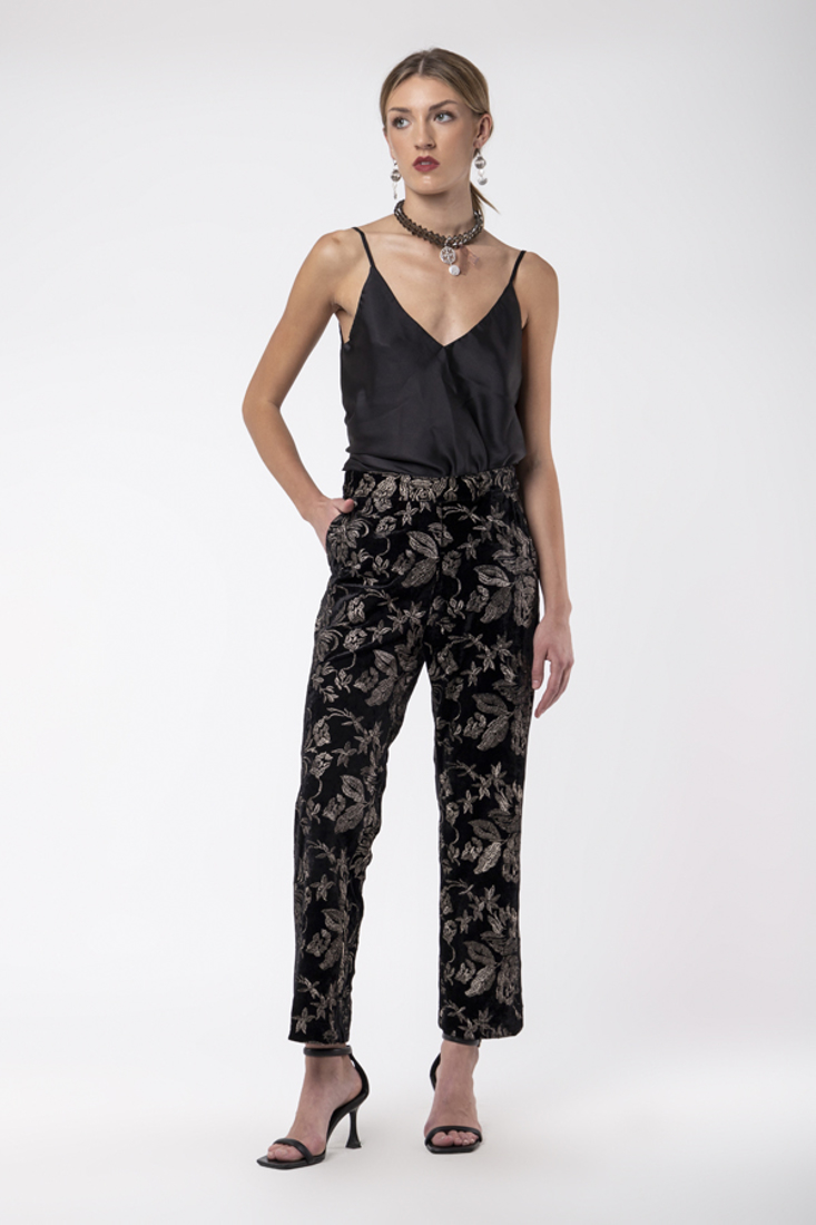 Picture of ΕMBROIDERY VELVETΥ TROUSERS